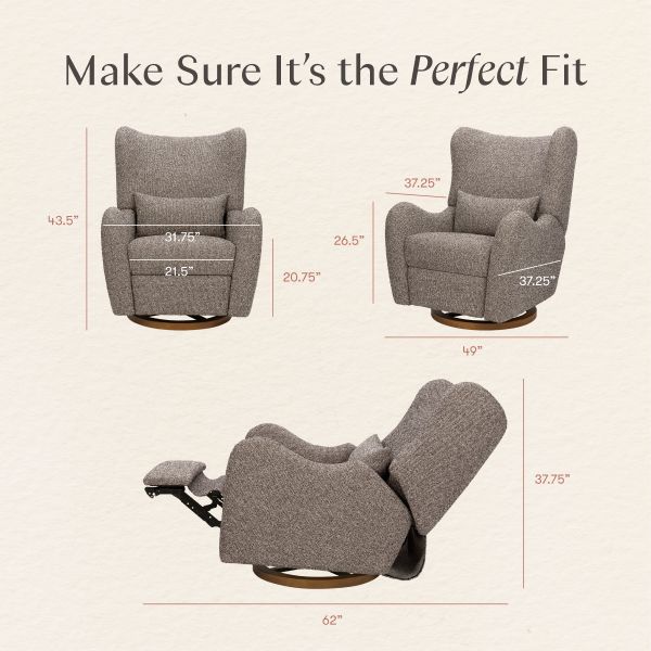 Make Sure It’s the Perfect Fit dimension guide showing upright and reclined Westham recliner measurements