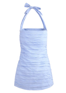 Tippy Mini Dress in Light Blue Gingham