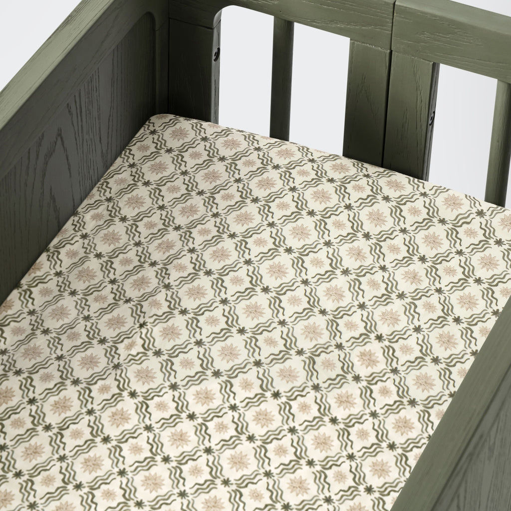 All-Stages® Bassinet Sheet in GOTS Certified Organic Brushed Cotton by Nate Berkus in Juniper Star