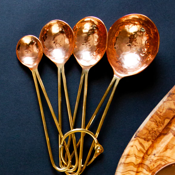 Copper and Gold Measuring Spoons