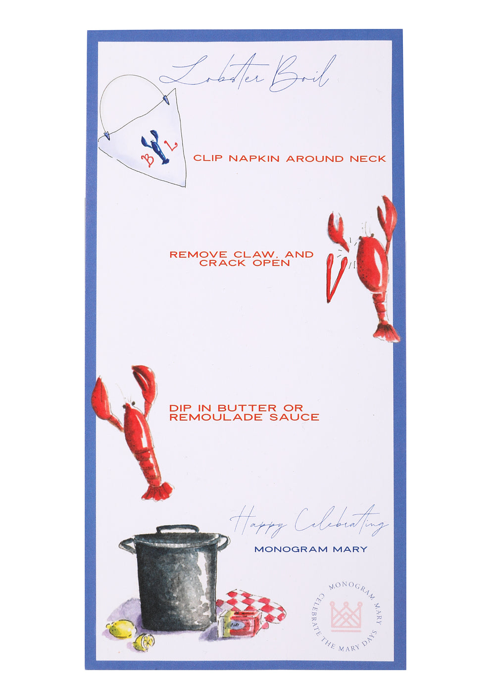 2-in-1 Lobster Napkin & Bib, Set of 4