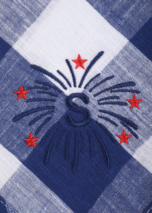 Gingham Napkins-Blue & White-Fireworks, Set of 4
