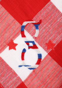 Gingham Napkins-Red & White-Stars, Set of 4