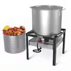 80 Qt. Seafood Boiling Kit - Crawfish Boiler with Pot, Basket, Propane Burner and Propane Regulator