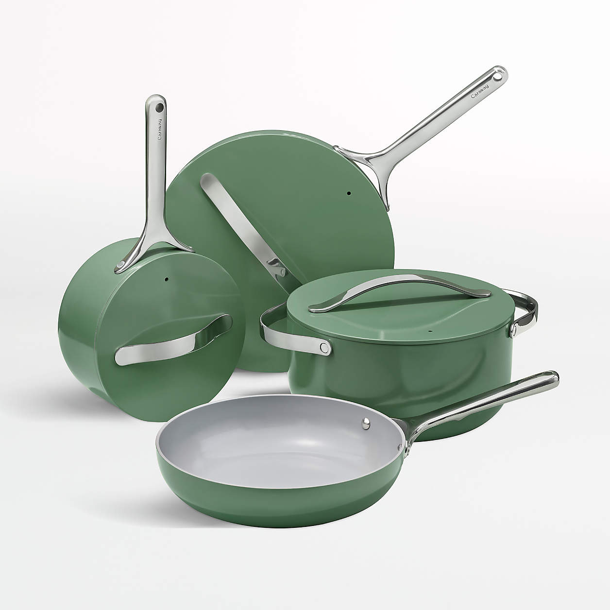 Caraway ® 12-Piece Sage Ceramic Non-Stick Cookware Set
