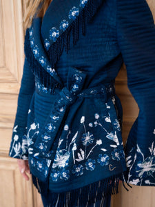 Lena Wrap Jacket in Midnight Garden