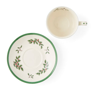 Christmas Tree 7 oz. Teacup & Saucer