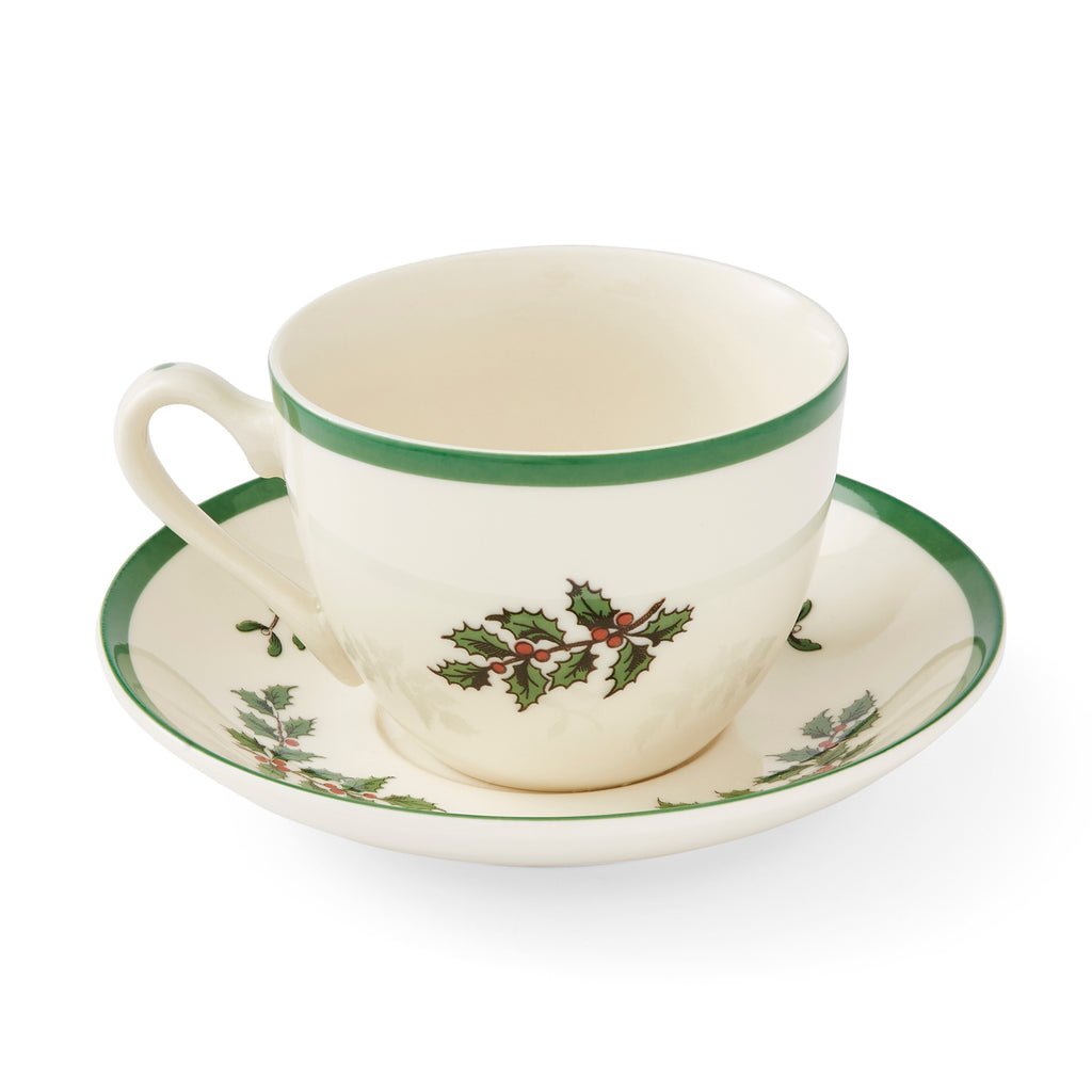 Christmas Tree 7 oz. Teacup & Saucer