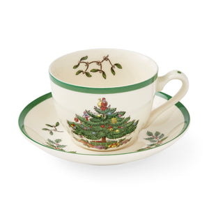 Christmas Tree 7 oz. Teacup & Saucer