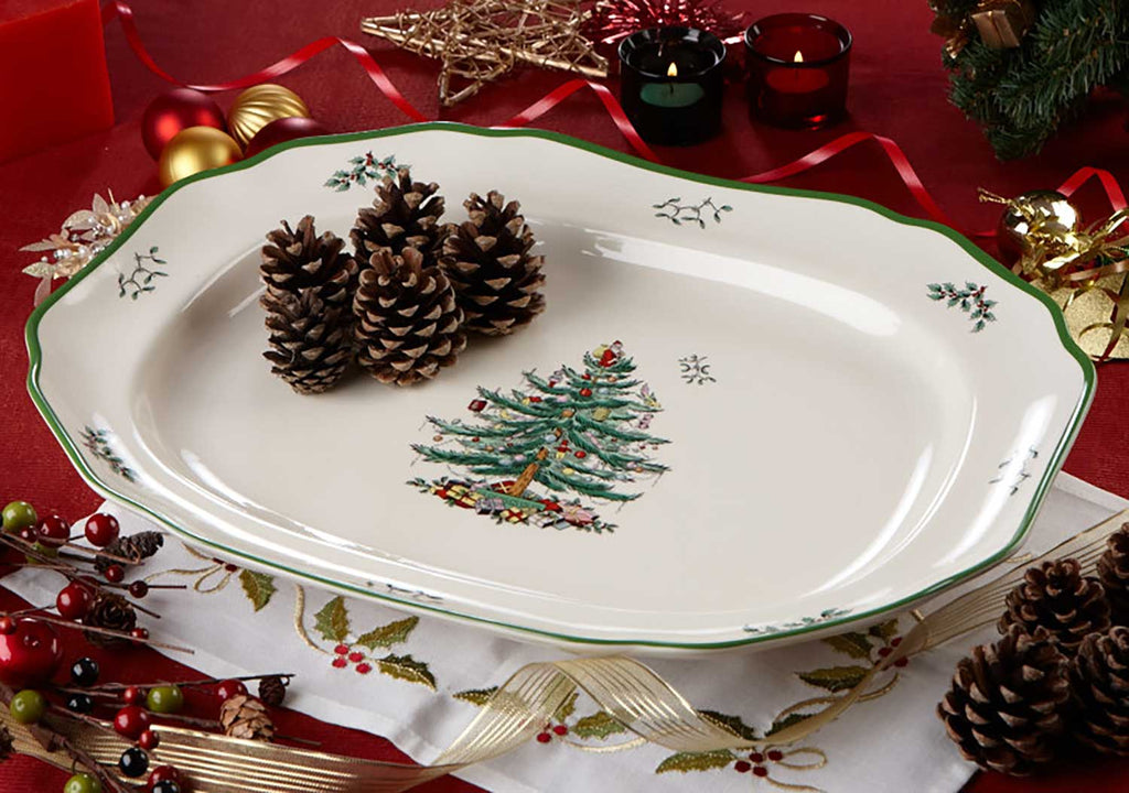 Christmas Tree 19" Sculpted Platter