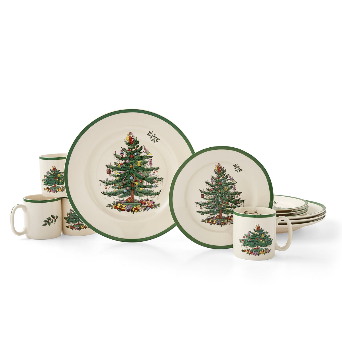 Christmas Tree 12-Piece Dinnerware Set