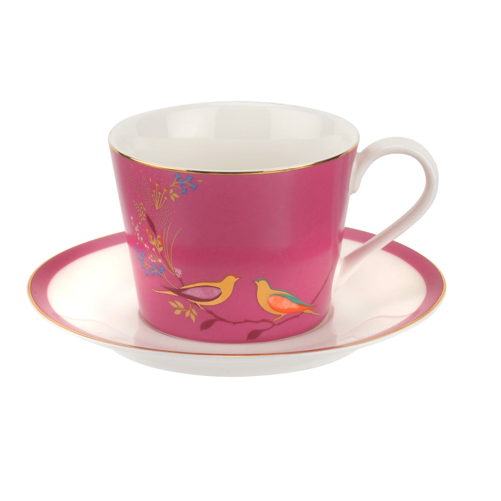 Sara Miller Chelsea Collection Teacup & Saucer in Pink