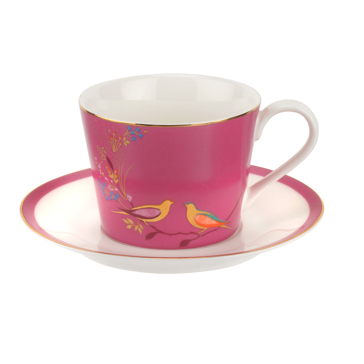 Sara Miller Chelsea Collection Teacup & Saucer in Pink