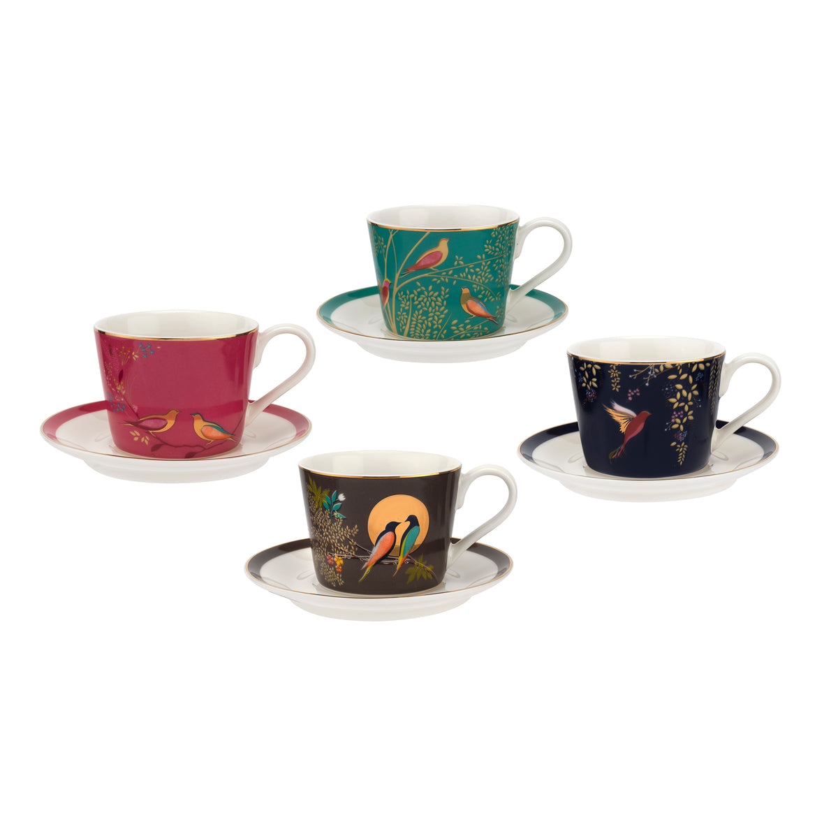 Sara Miller Chelsea Collection Espresso Cups & Saucers, Set of 4