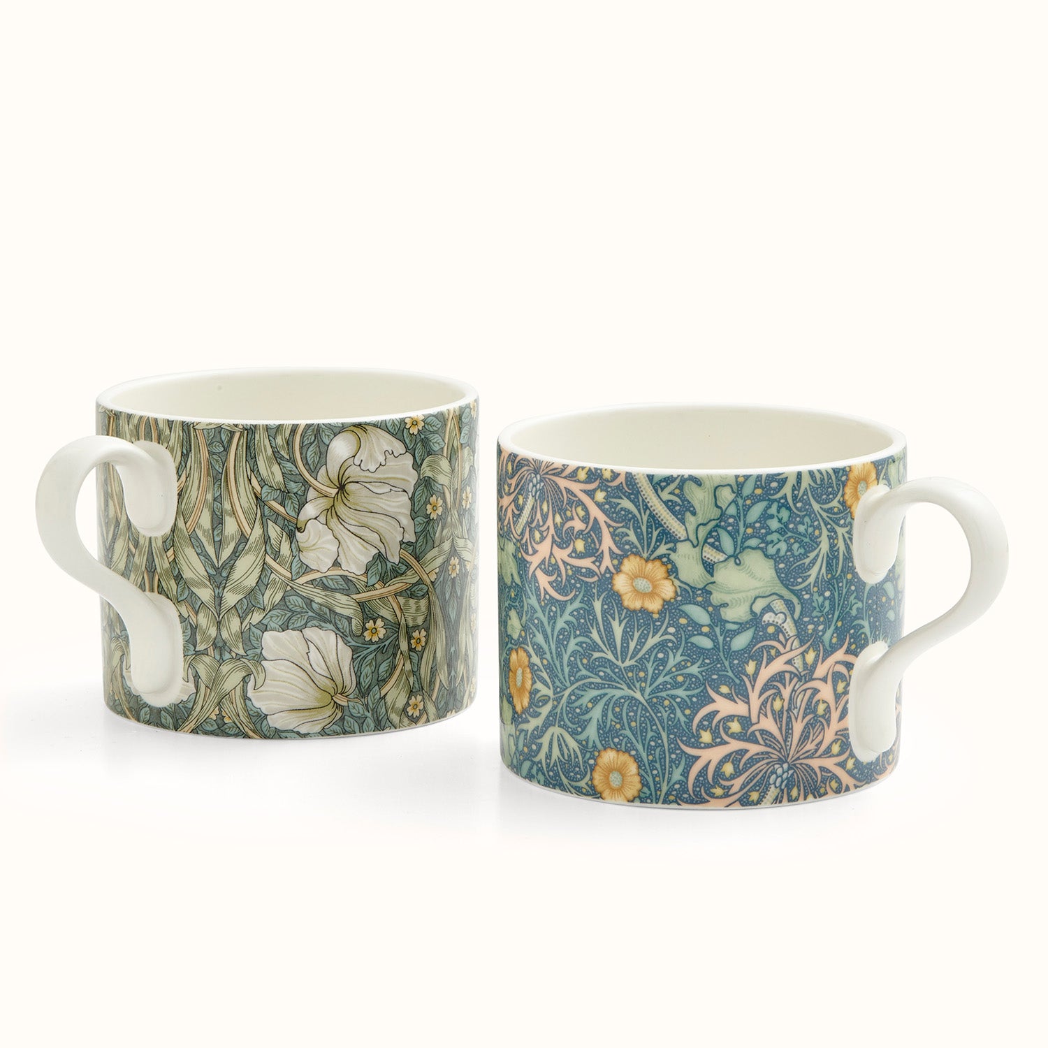 Morris & Co. Mugs in Seaweed & Pimpernel, Set of 2
