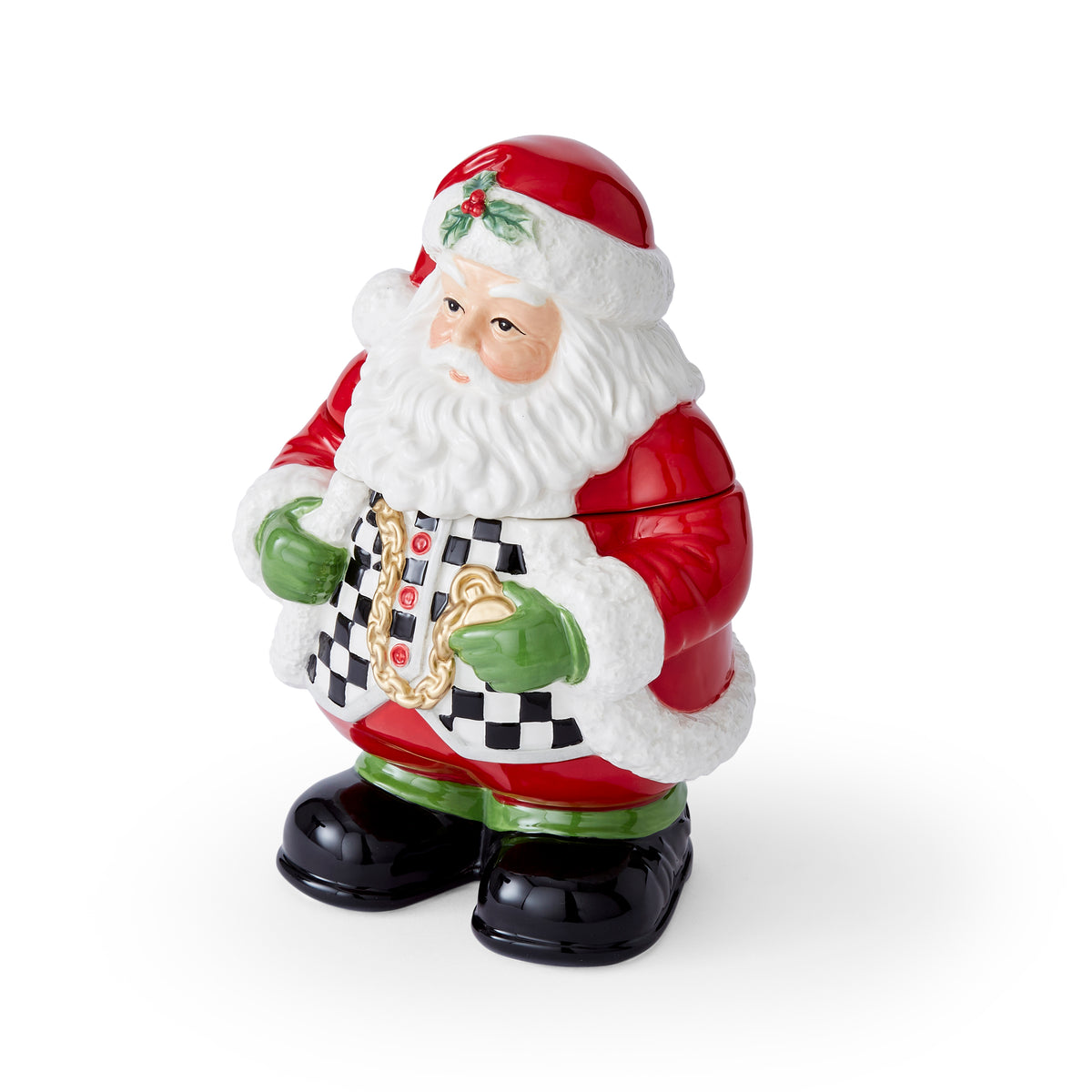 Christmas Tree Black & White Santa Candy Jar