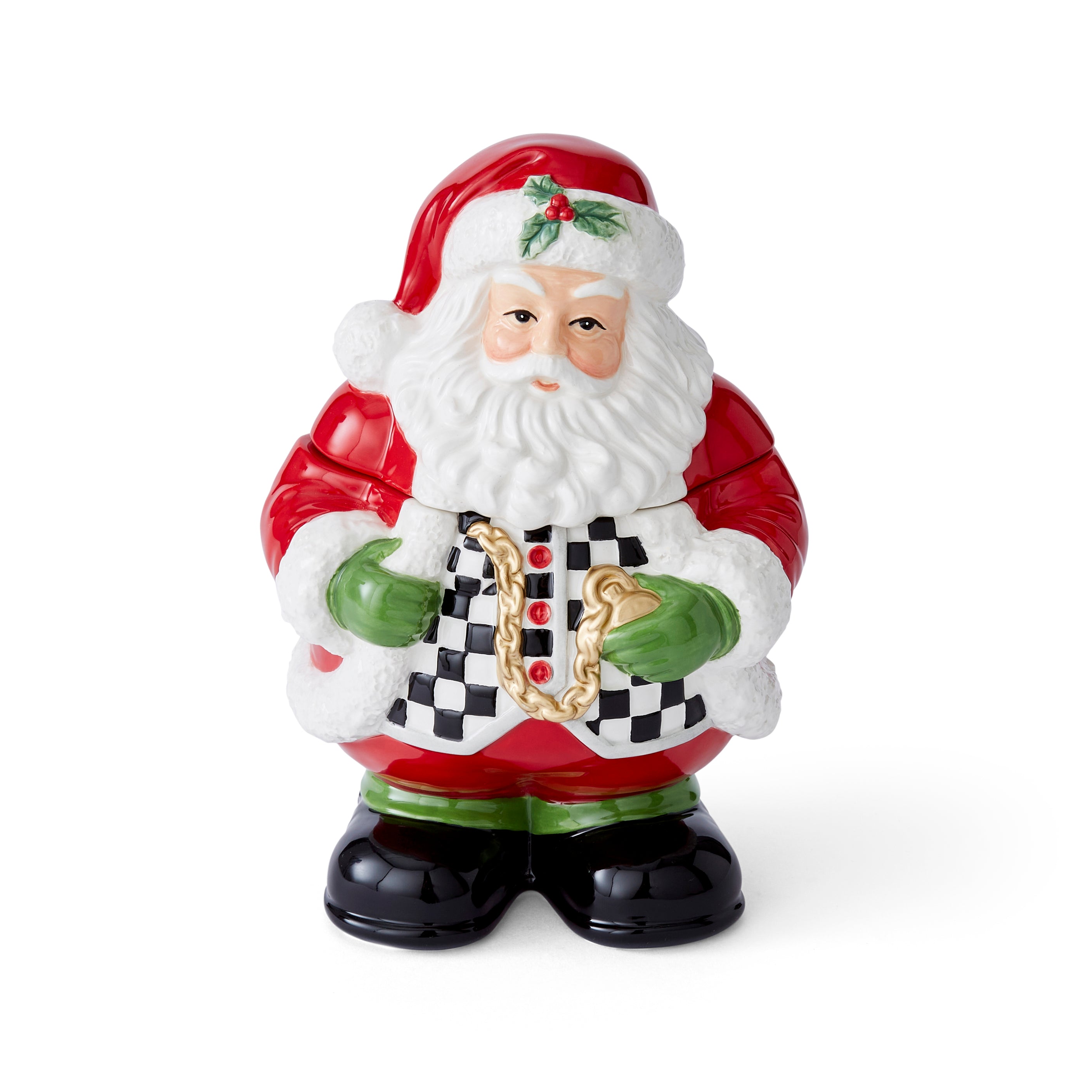 Christmas Tree Black & White Santa Candy Jar