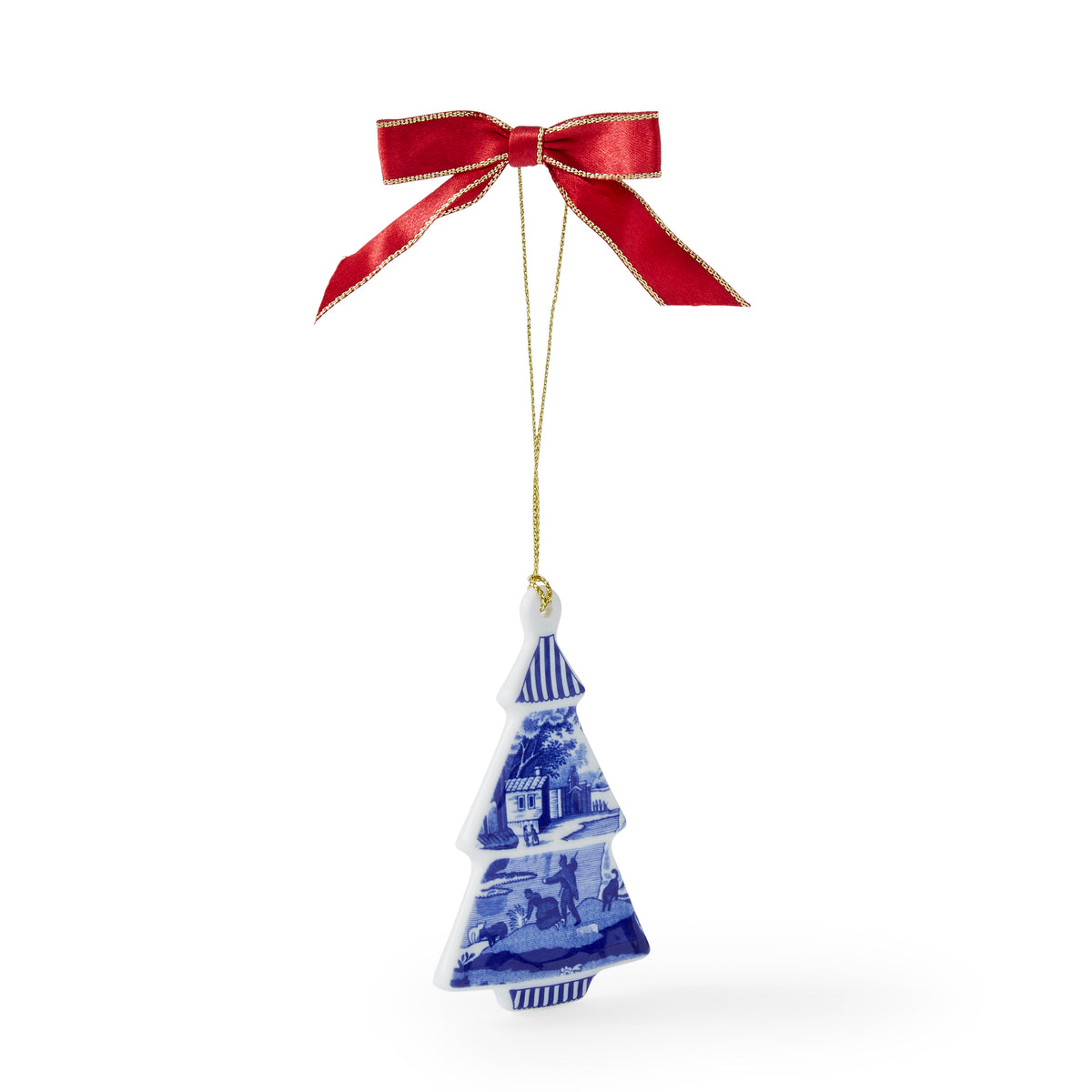 Blue Italian Christmas Tree Shaped Ornament