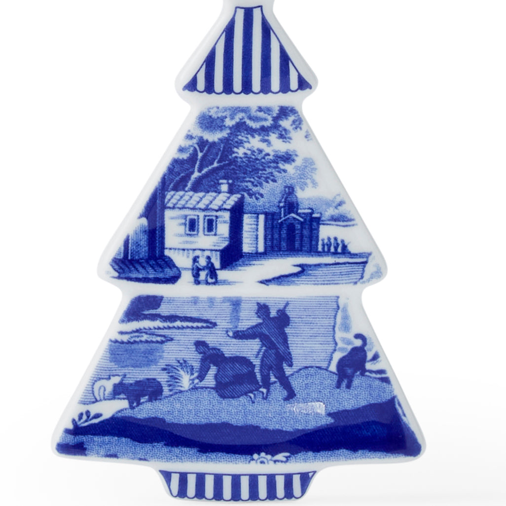 Blue Italian Christmas Tree Shaped Ornament