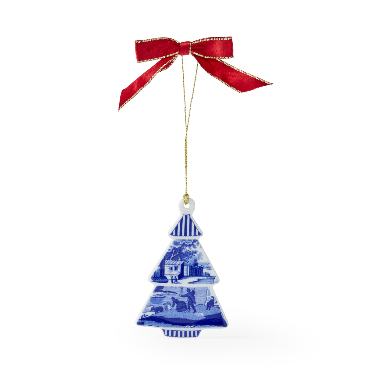 Blue Italian Christmas Tree Shaped Ornament