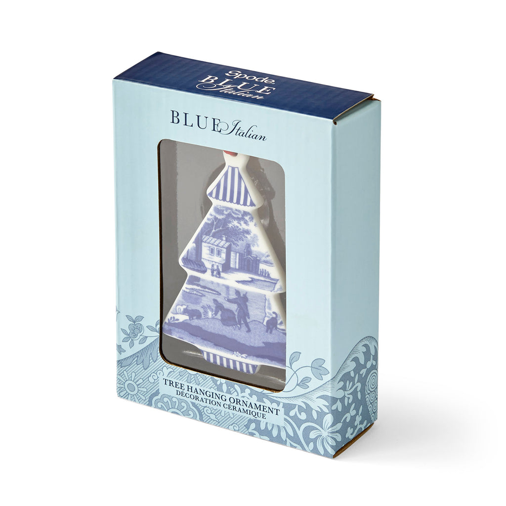 Blue Italian Christmas Tree Shaped Ornament