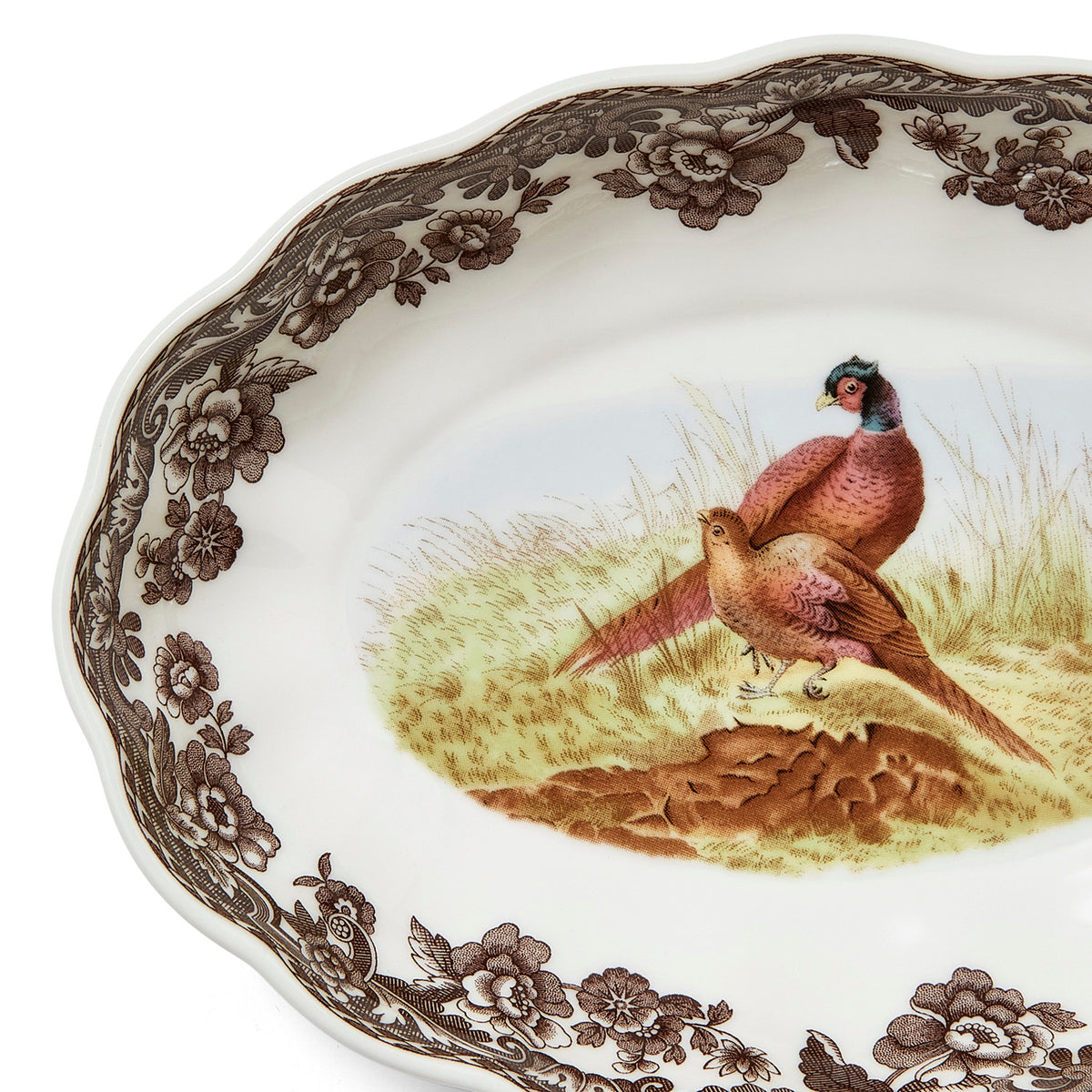Woodland Pheasant Oval Fluted Dish
