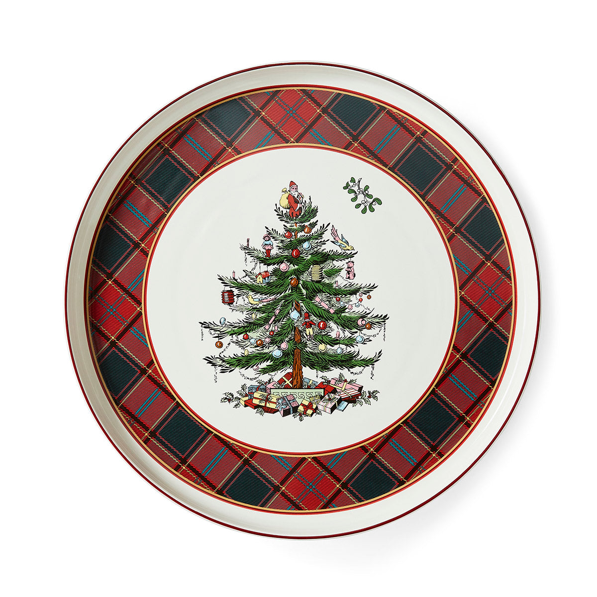 Christmas Tree Tartan 13" Lazy Susan