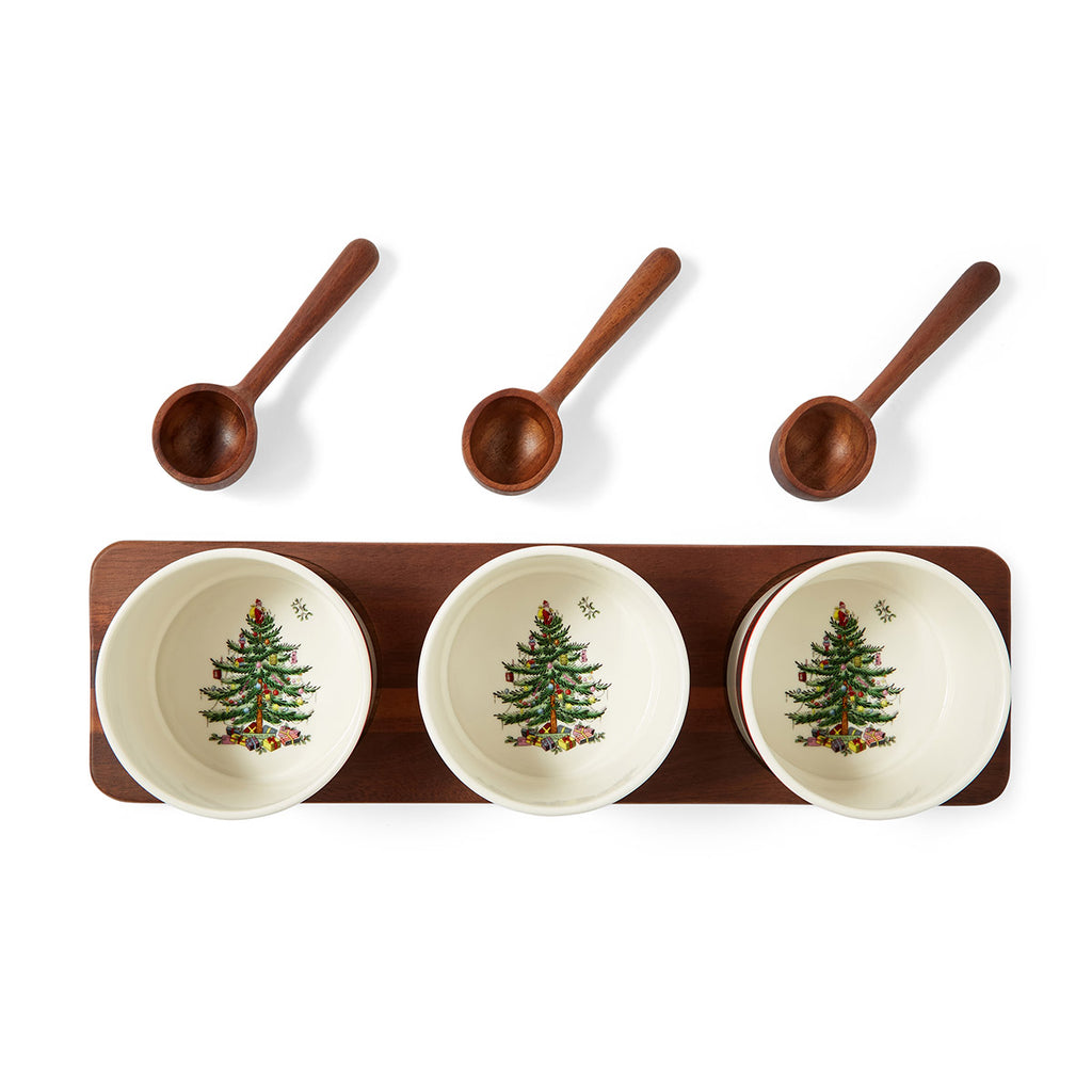 Christmas Tree Tartan 7-Piece Condiment Set