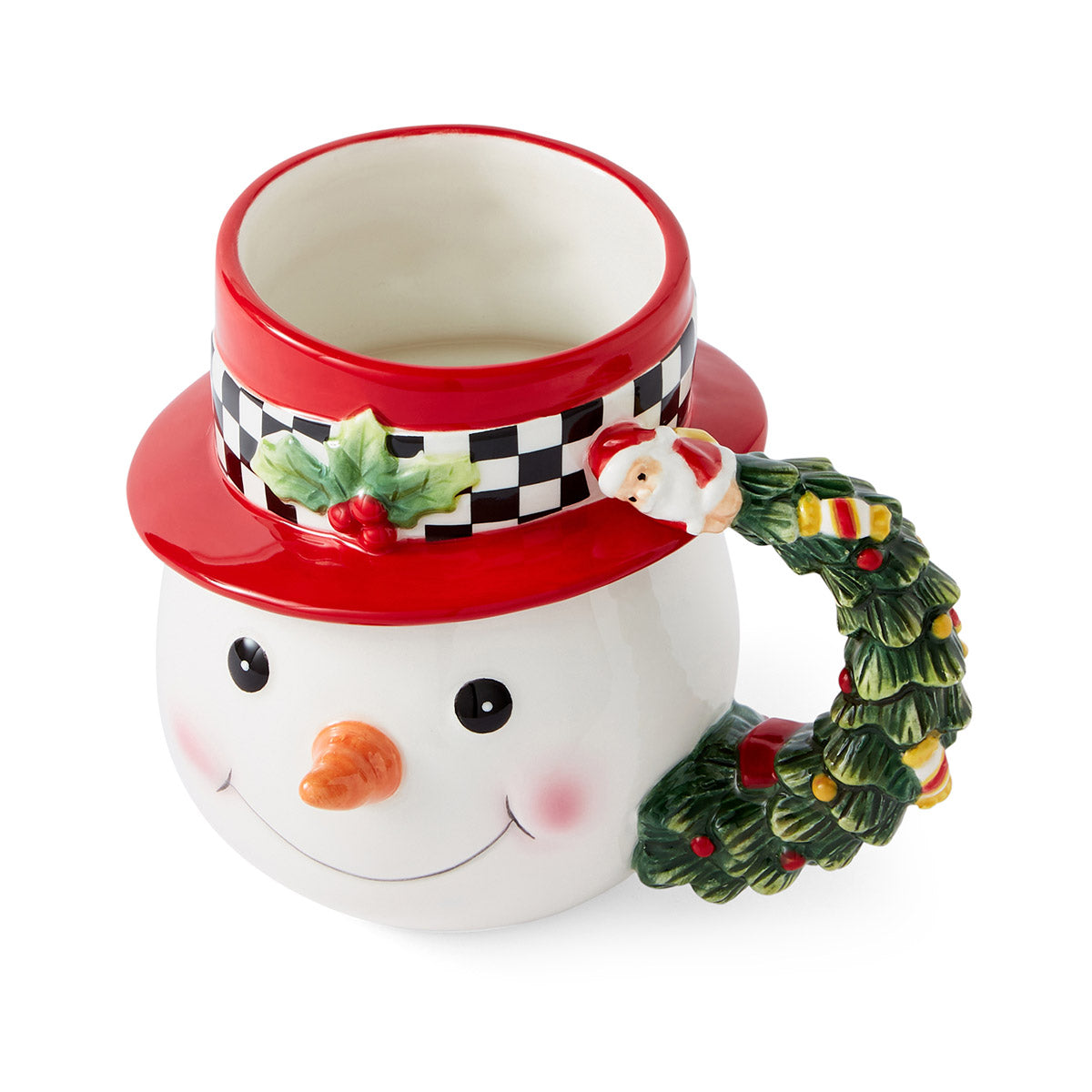 Christmas Tree Black & White Snowman Toby Mug