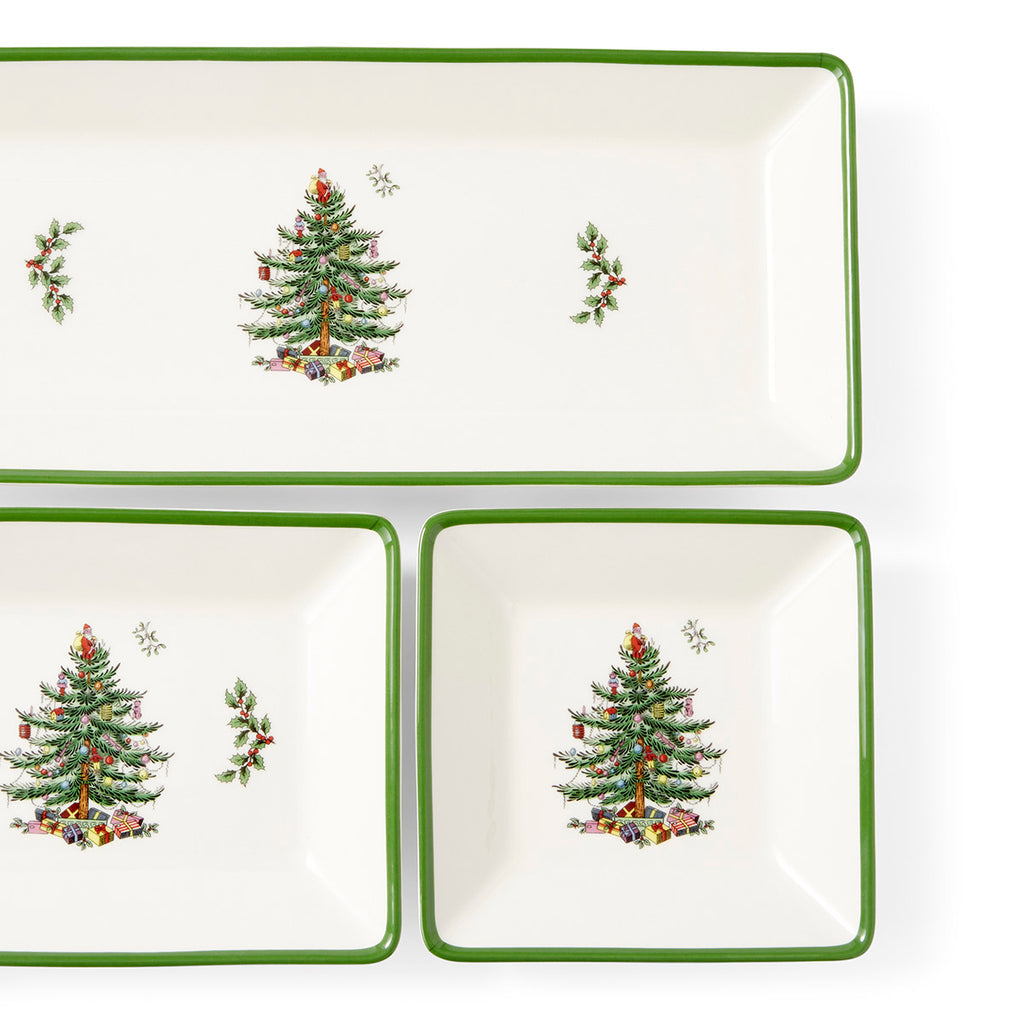 Christmas Tree 3-Piece Traditional Nesting Trays