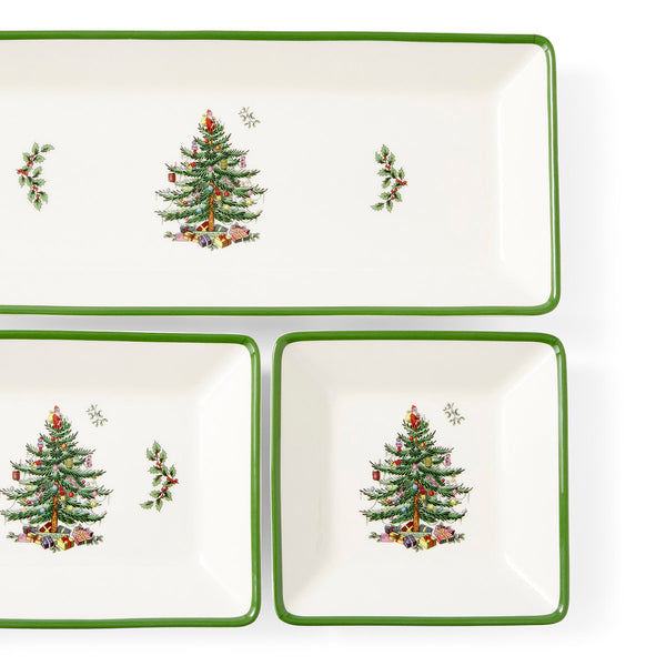 Christmas Tree 3-Piece Traditional Nesting Trays