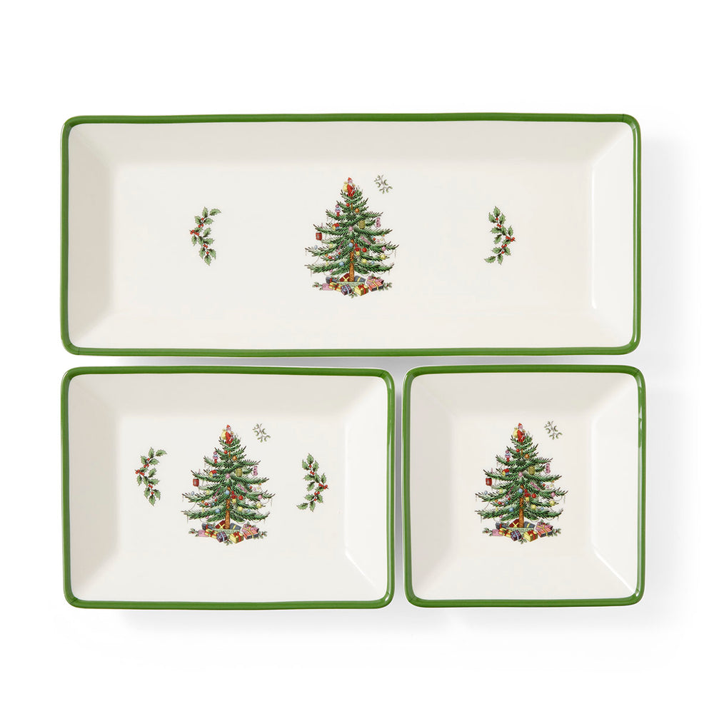 Christmas Tree 3-Piece Traditional Nesting Trays
