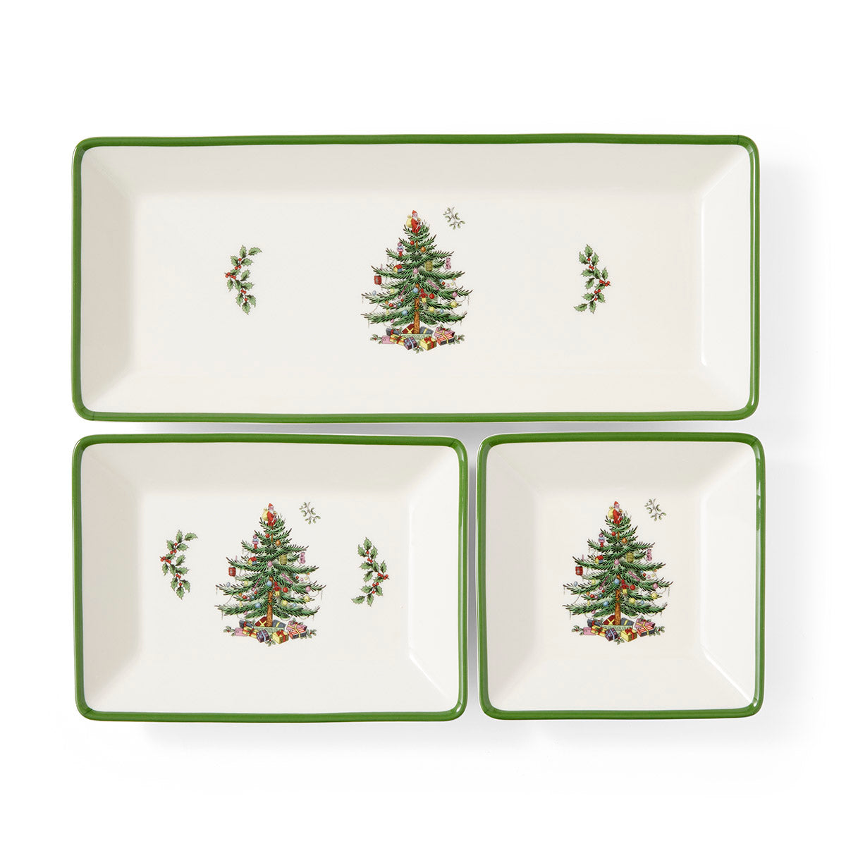 Christmas Tree 3-Piece Traditional Nesting Trays