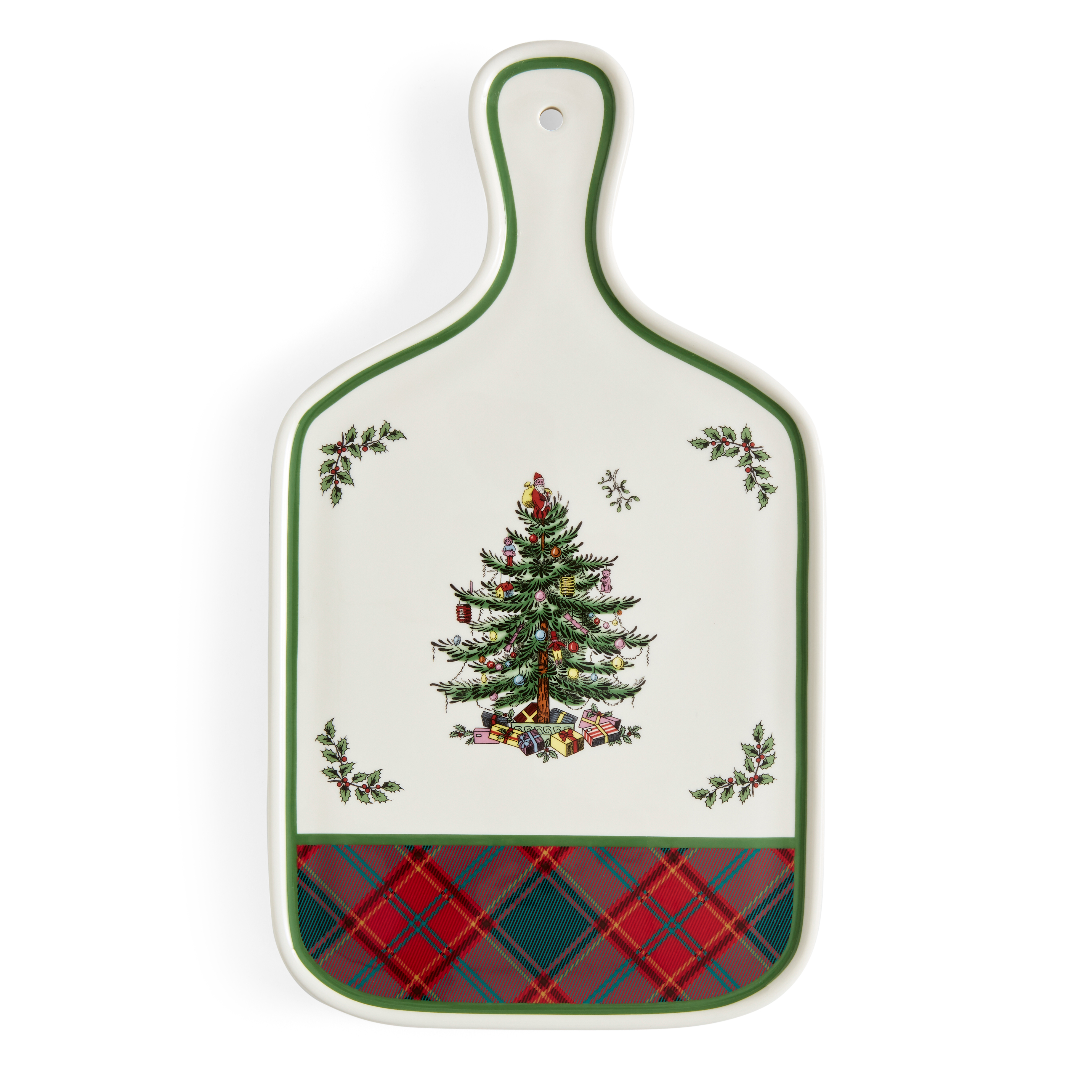Christmas Tree Tartan 13.5" Serving Board