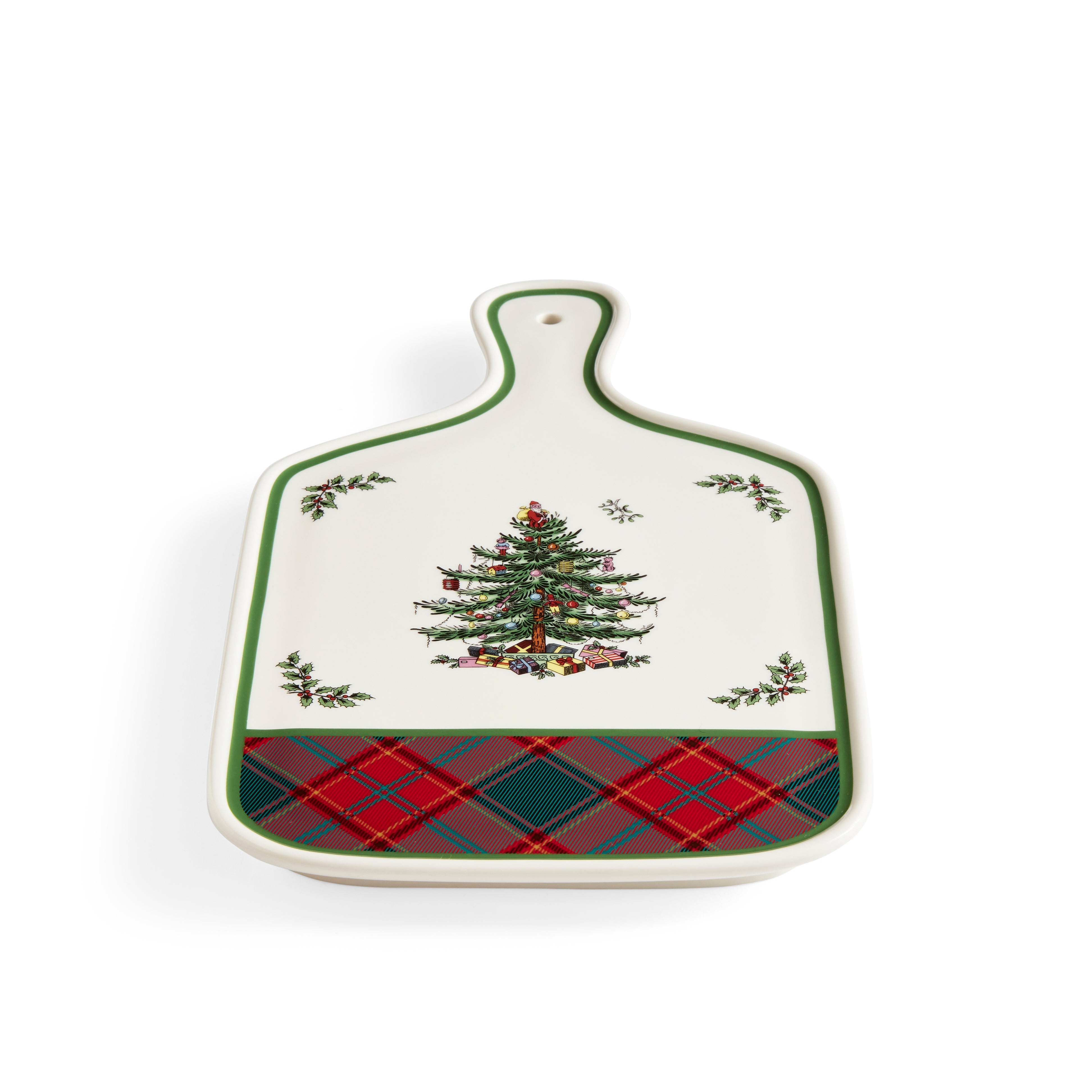Christmas Tree Tartan 13.5" Serving Board