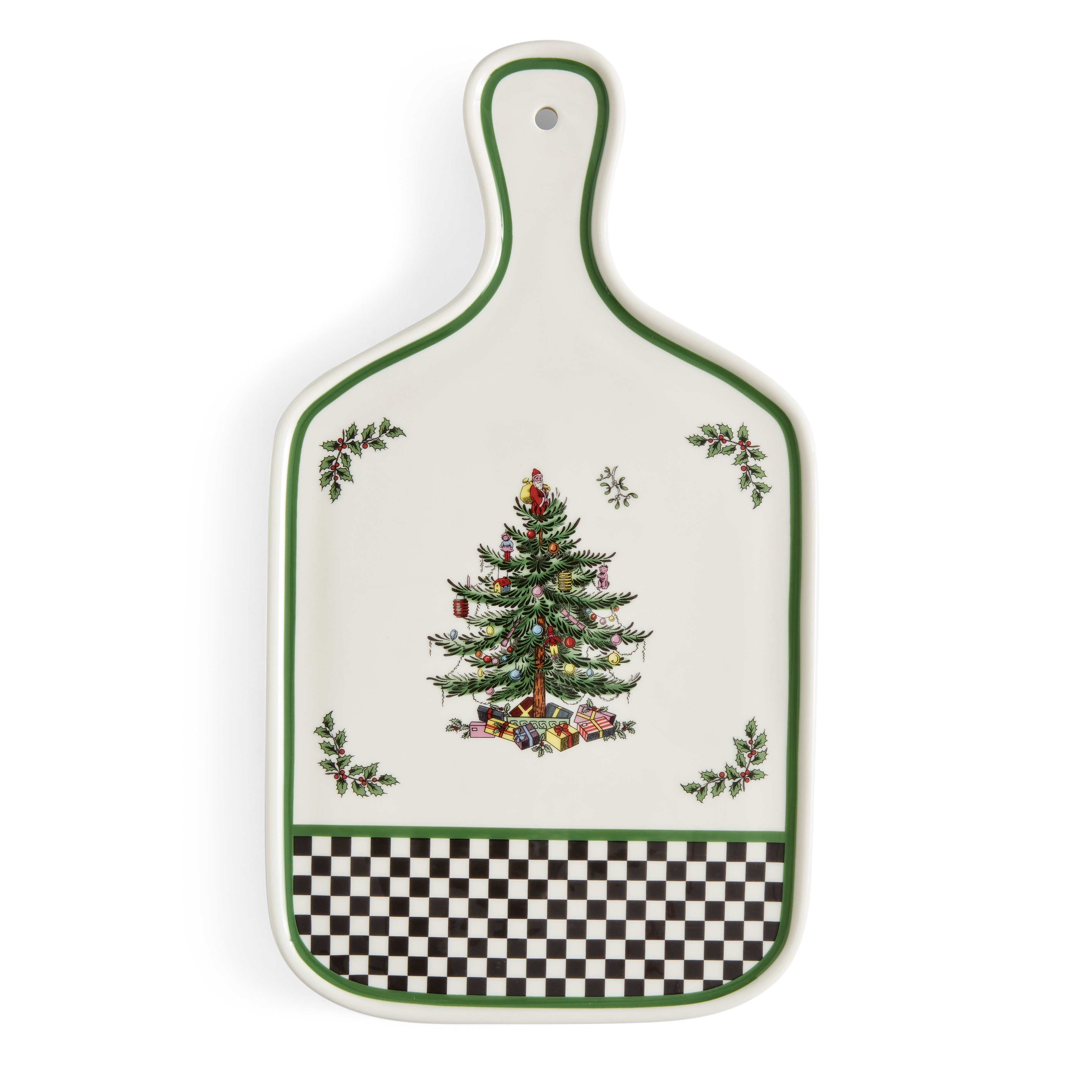 Christmas Tree Black & White 13.5" Serving Board