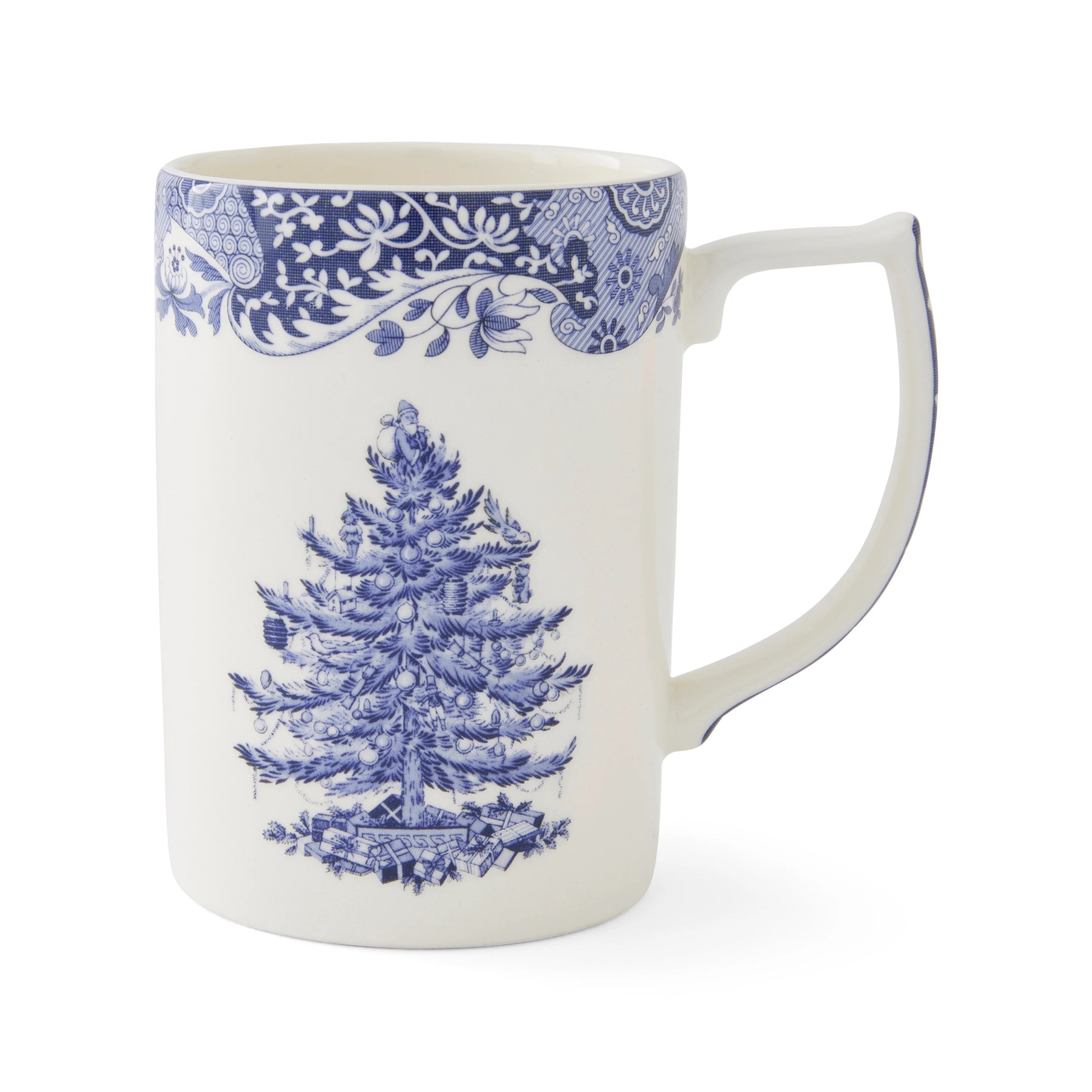 Blue Italian Christmas 12 Oz. Mugs, Set of 4