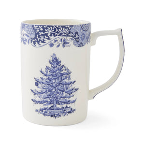 Blue Italian Christmas 12 Oz. Mugs, Set of 4