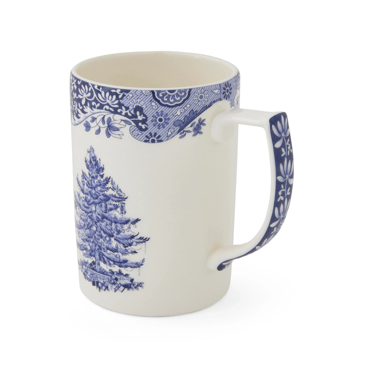 Blue Italian Christmas 12 Oz. Mugs, Set of 4
