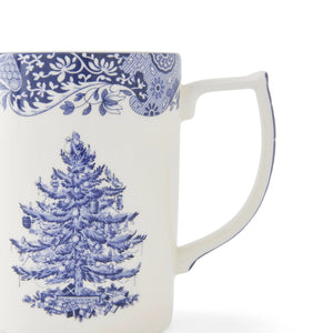 Blue Italian Christmas 12 Oz. Mugs, Set of 4