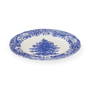 Blue Italian Christmas 8" Plates, Set of 4