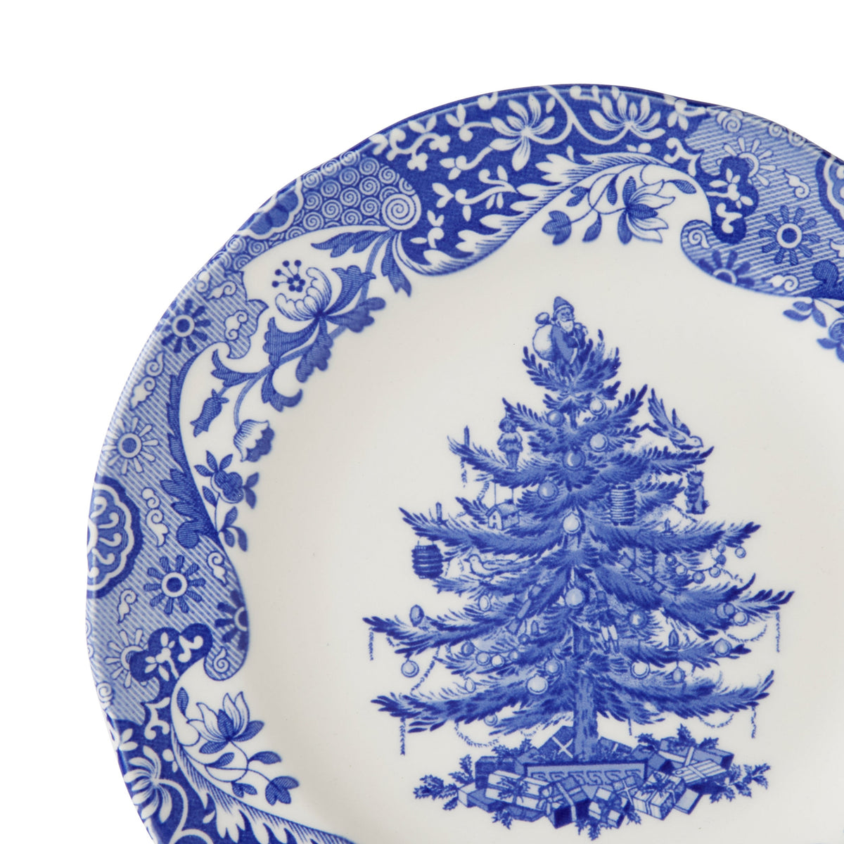 Blue Italian Christmas 8" Plates, Set of 4
