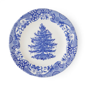 Blue Italian Christmas 8" Plates, Set of 4