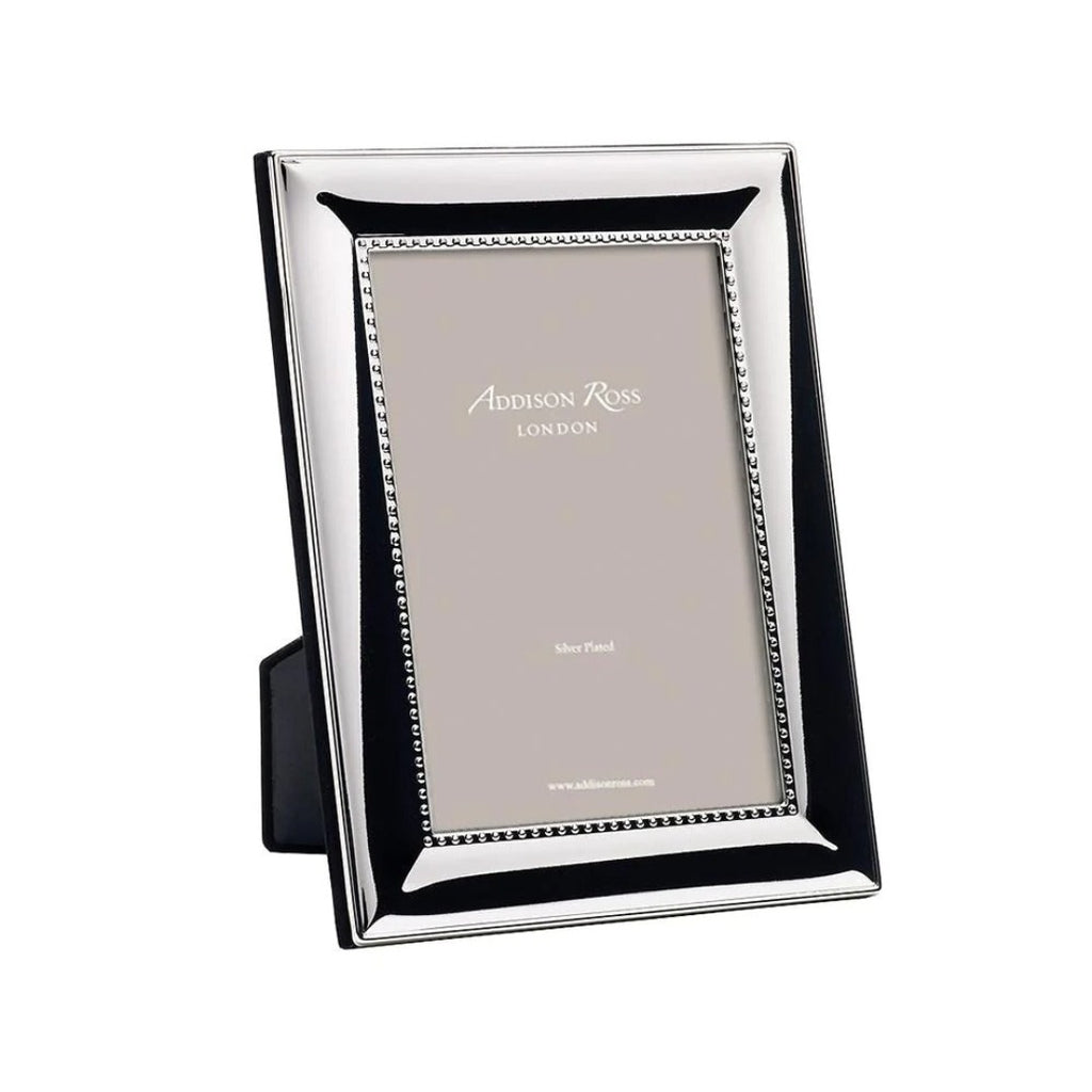 4x6 Beaded Silver-Plated Picture Frame