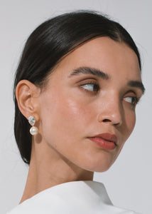 Cimone Earrings in Crystall & Antique Gold