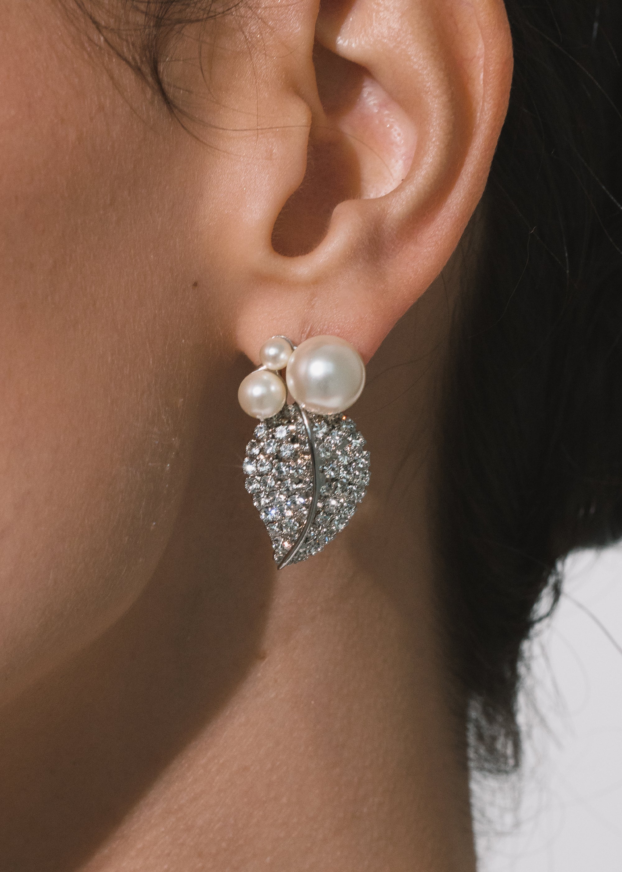 Blanca Earrings in Crystal Pearl
