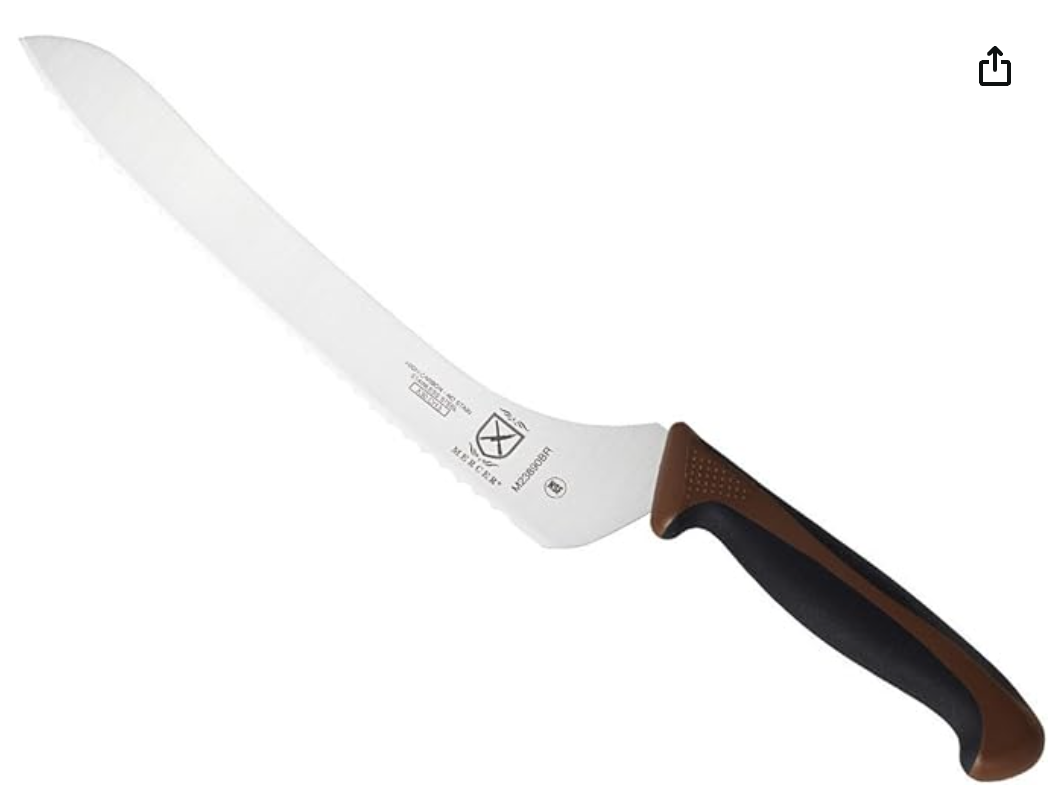 Culinary Brown Millennia Colors Handle, 9" Offset Bread Knife (Wavy Edge)