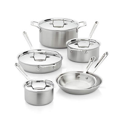 All-Clad ® d5 Brushed Stainless Steel 7-Piece Cookware Set
