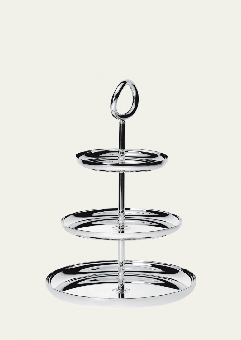 Christofle Vertigo 3-Tier Silver-Plated Dessert Stand