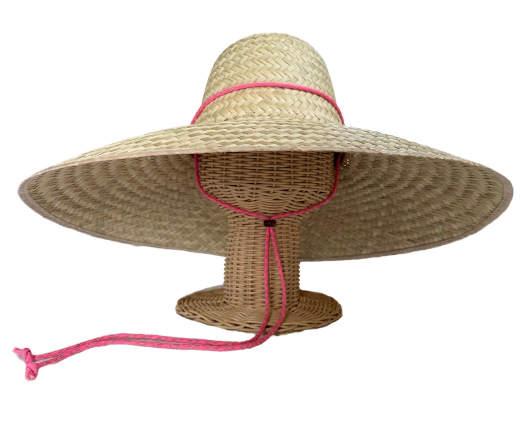 Geranium Sun Hat in Pink Paracord Lanyard with Amethyst Toggle